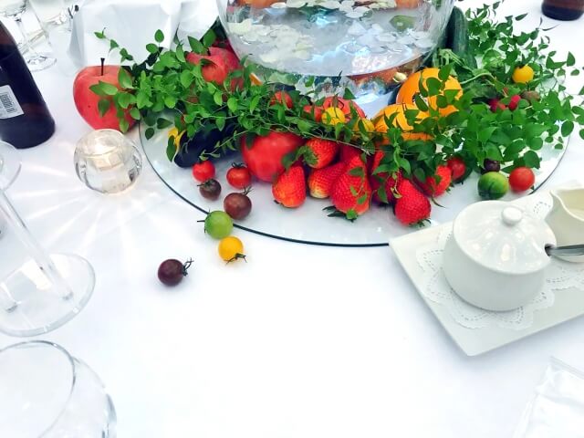 披露宴でのフルーツ